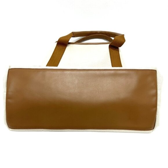 BALENCIAGA 339936 Navy Kabas M bag shawl Tote Bag Canvas/Leather Beige/Brown - Picture 7 of 15